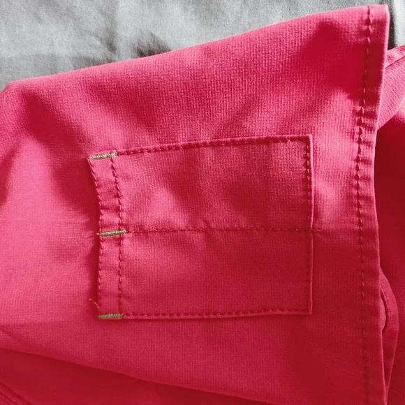 Carhartt Force Modern Fit Pink orange Scrub Top V-Neck Short Sleeve Medium - Picture 6 of 10